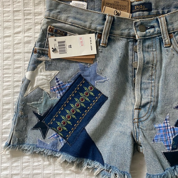 Ralph Lauren Sprighton Boyfriend Patchwork Shorts - Picture 9 of 9